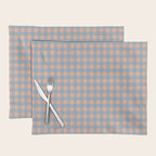 Gingham Check Pattern in Light Blue and Peach Placemat Gallery Image 1