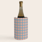 Gingham Check Pattern in Light Blue and Peach Wine Chiller Gallery Image 3