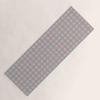 Gingham Check Pattern in Light Blue and Peach Yoga Mat Gallery Image 1