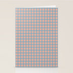 Gingham Check Pattern in Light Blue and Peach Stationery Card Gallery Image 2