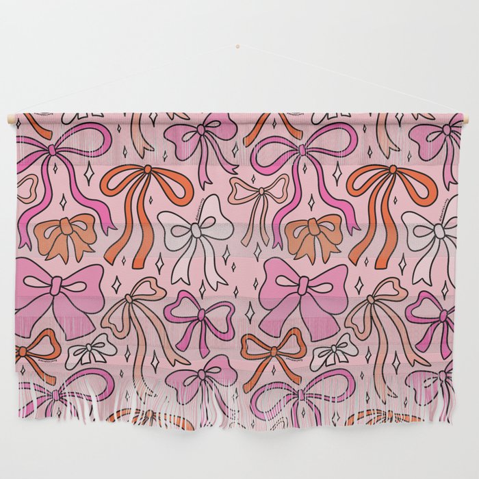 Pink Bow Print Wall Hanging Gallery Image 1