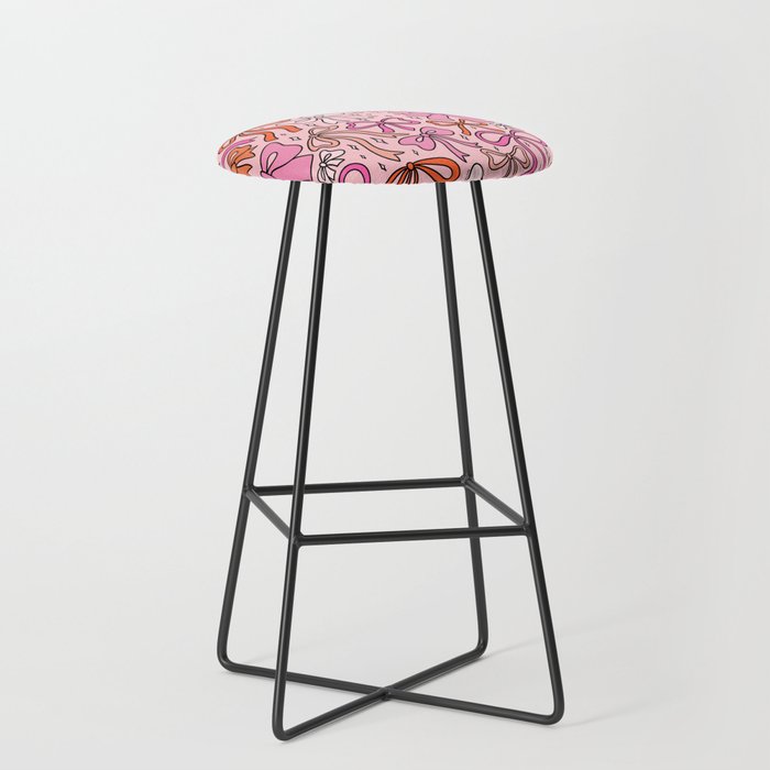 Pink Bow Print Stool Gallery Image 1