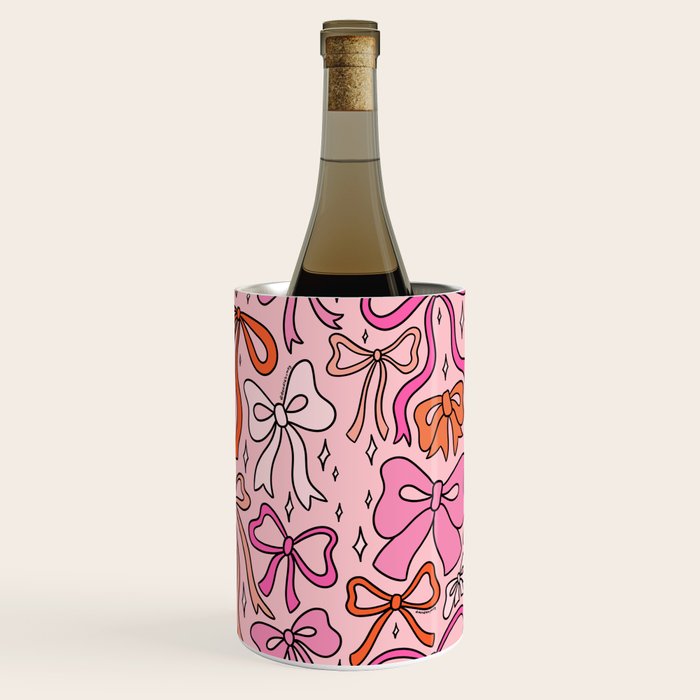 Pink Bow Print Wine Chiller Gallery Image 1