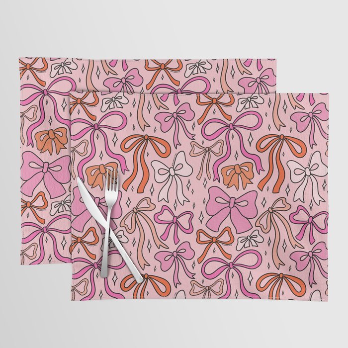 Pink Bow Print Placemat Gallery Image 1