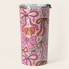 Pink Bow Print Travel Mug Gallery Image 2