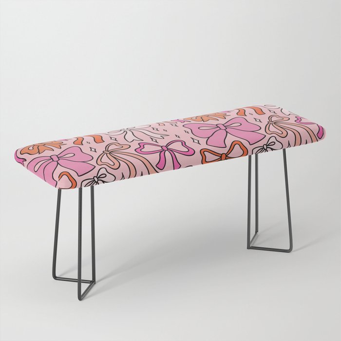 Pink Bow Print Bench Gallery Image 1