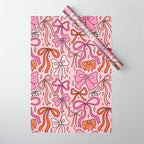 Pink Bow Print Wrapping Paper Gallery Image 1