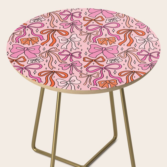 Pink Bow Print Side Table Gallery Image 2