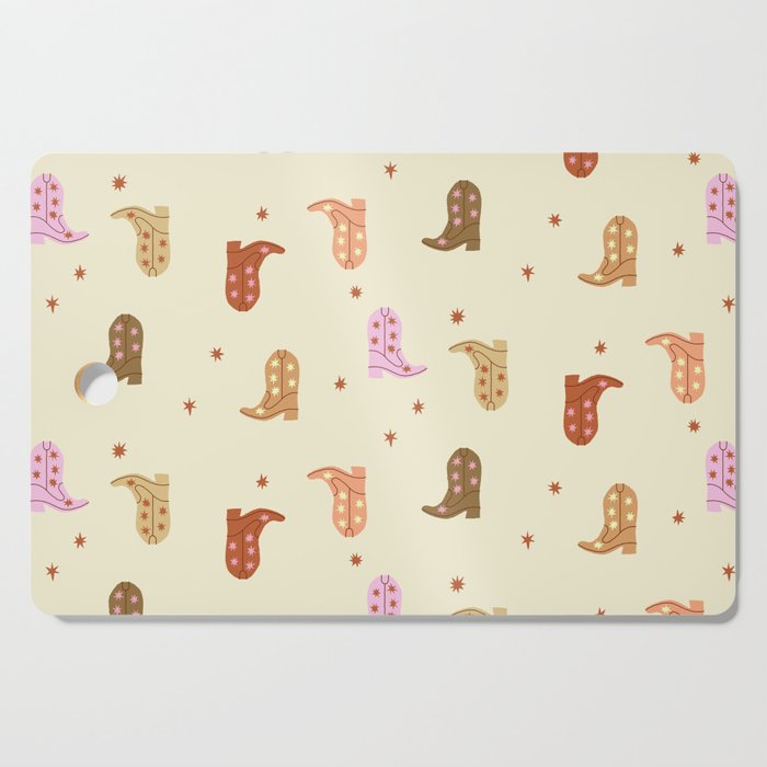 Cowgirl boots pattern Cutting Board Gallery Image 1