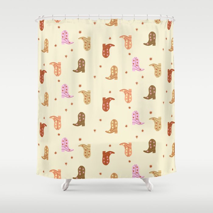 Cowgirl boots pattern Shower Curtain Gallery Image 1