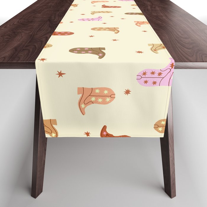 Cowgirl boots pattern Table Runner Gallery Image 1