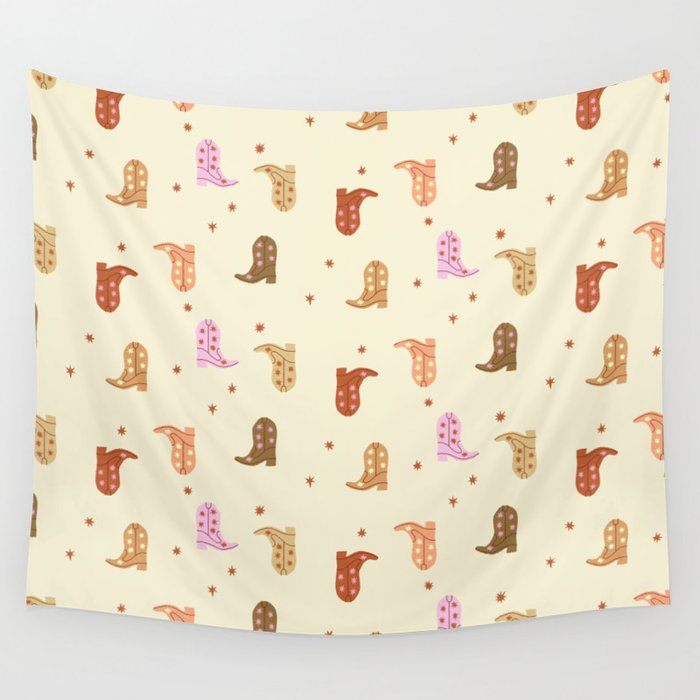 Cowgirl boots pattern Wall Tapestry Gallery Image 4