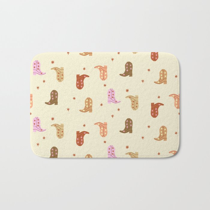 Cowgirl boots pattern Bath Mat Gallery Image 1