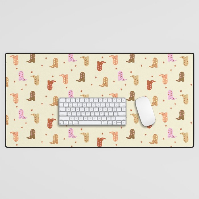 Cowgirl boots pattern Desk Mat Gallery Image 1