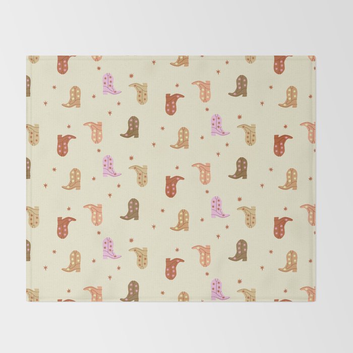 Cowgirl boots pattern Throw Blanket Gallery Image 2