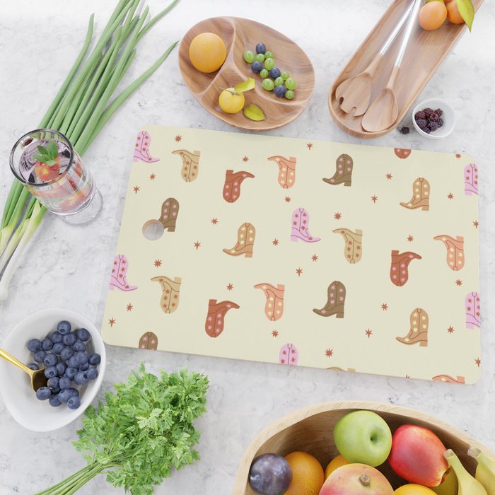 Cowgirl boots pattern Cutting Board Gallery Image 2