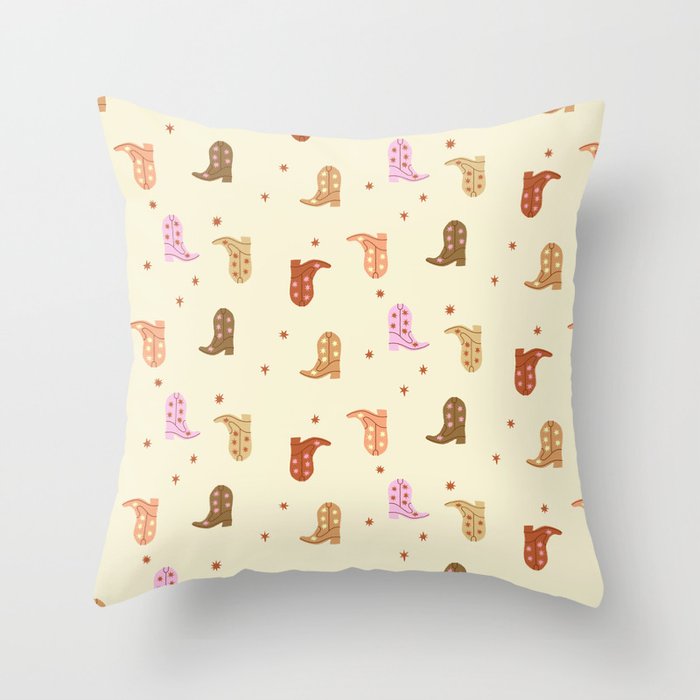 Cowgirl boots pattern Throw Pillow Gallery Image 6