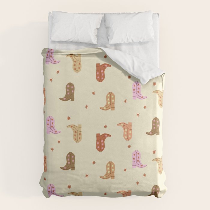 Cowgirl boots pattern Duvet Cover Gallery Image 1