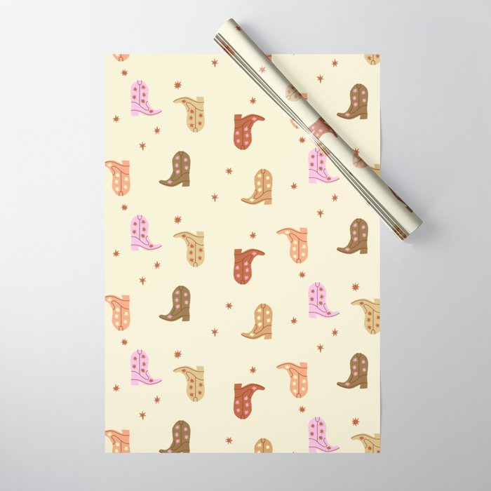 Cowgirl boots pattern Wrapping Paper Gallery Image 1