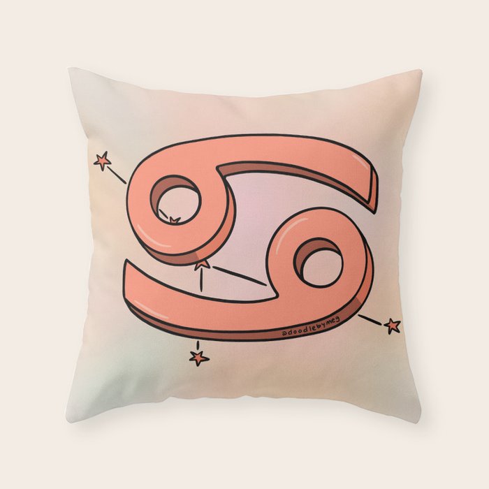 Cancer Symbol Throw Pillow Gallery Image 6