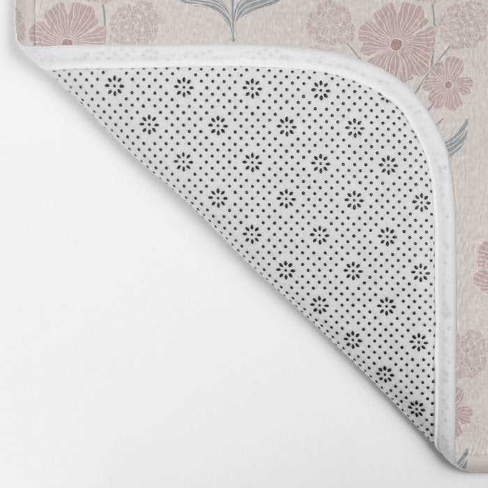 Dusty Rose Classic Floral Bath Mat Gallery Image 2