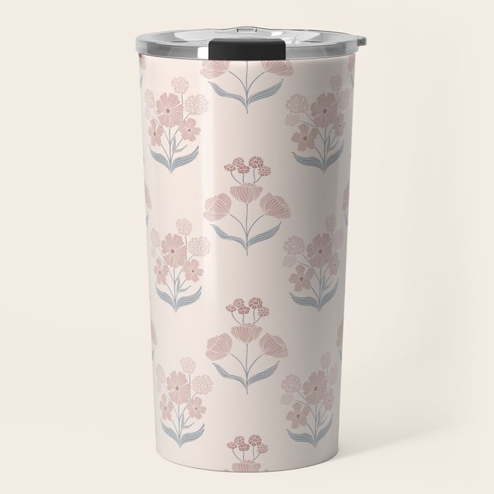 Dusty Rose Classic Floral Travel Mug Gallery Image 1