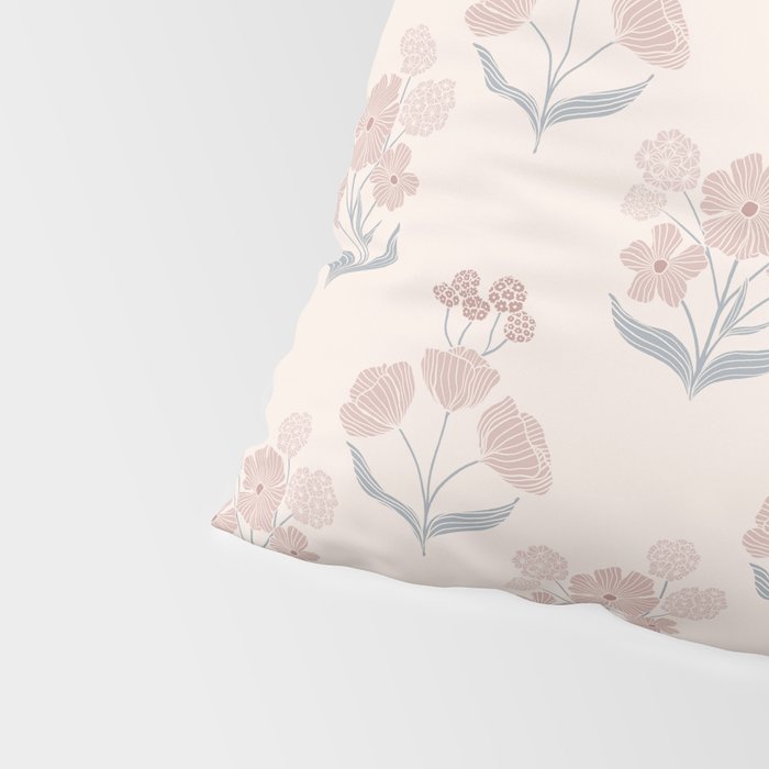 Dusty Rose Classic Floral Pillow Sham Gallery Image 4
