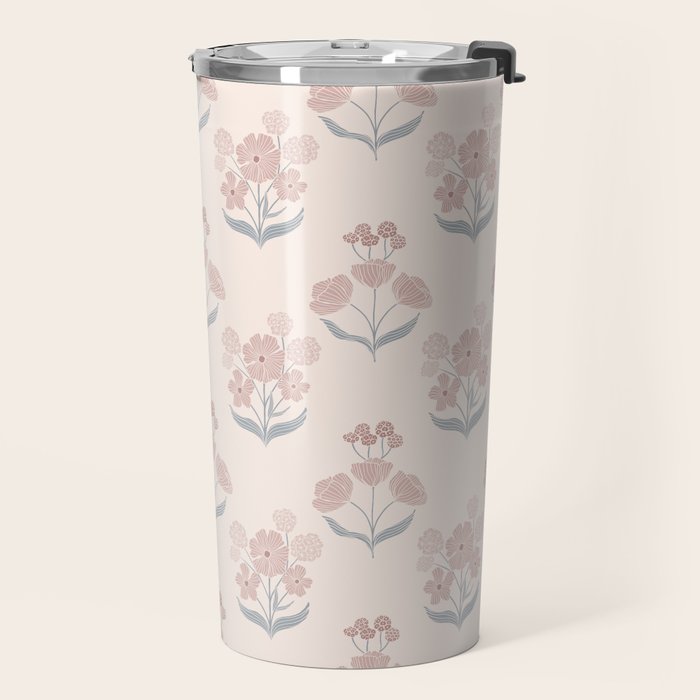 Dusty Rose Classic Floral Travel Mug Gallery Image 2