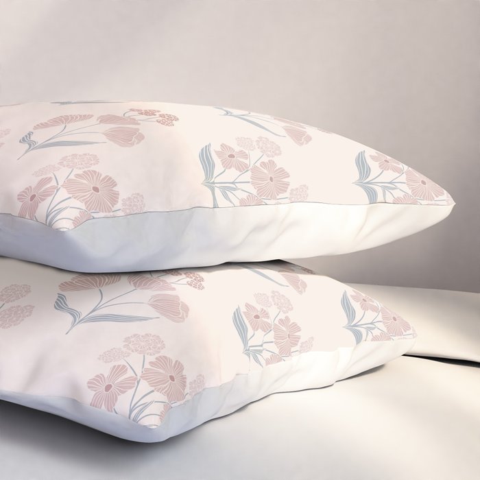 Dusty Rose Classic Floral Pillow Sham Gallery Image 3