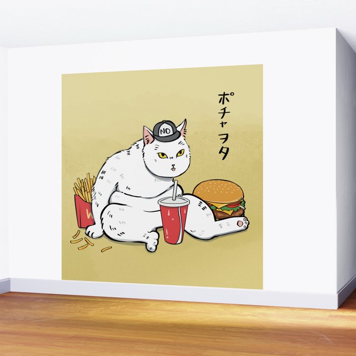 Fast Food Cat Wall Mural Gallery Image 2
