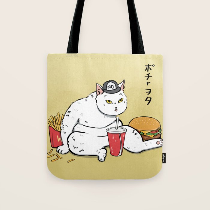 Fast Food Cat Tote Bag Gallery Image 1
