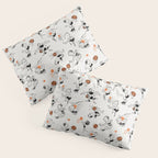 Basketball Fun Comic Illustration Pattern with Balls on Grey Background Pillow Sham Gallery Image 3