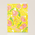 Coastal Oysters on the Beach in Lemon Yellow & Peach Stationery Card Gallery Image 2