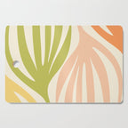 Maldives Abstract Botanical Pattern in Retro Light Green Blush Orange Yellow Cream Cutting Board Gallery Image 1