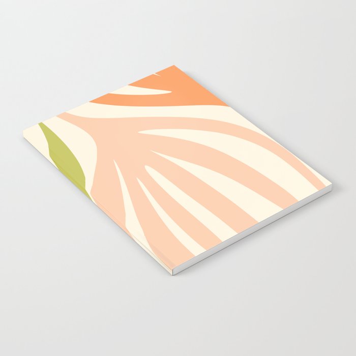 Maldives Abstract Botanical Pattern in Retro Light Green Blush Orange Yellow Cream Notebook Gallery Image 1