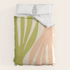Maldives Abstract Botanical Pattern in Retro Light Green Blush Orange Yellow Cream Duvet Cover Gallery Image 6