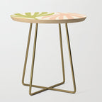 Maldives Abstract Botanical Pattern in Retro Light Green Blush Orange Yellow Cream Side Table Gallery Image 1