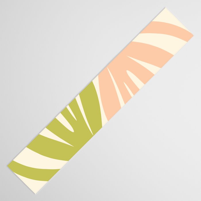 Maldives Abstract Botanical Pattern in Retro Light Green Blush Orange Yellow Cream Table Runner Gallery Image 3
