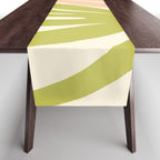 Maldives Abstract Botanical Pattern in Retro Light Green Blush Orange Yellow Cream Table Runner Gallery Image 1