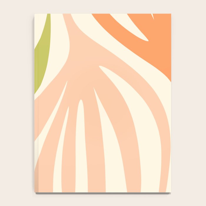 Maldives Abstract Botanical Pattern in Retro Light Green Blush Orange Yellow Cream Notebook Gallery Image 4