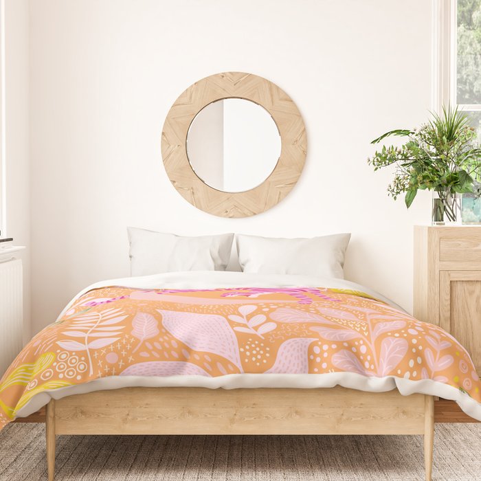Tiger Moon in Tangerine Duvet Cover Gallery Image 3