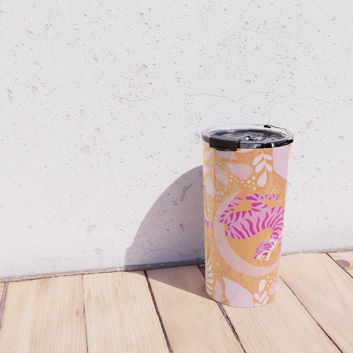 Tiger Moon in Tangerine Travel Mug Gallery Image 4