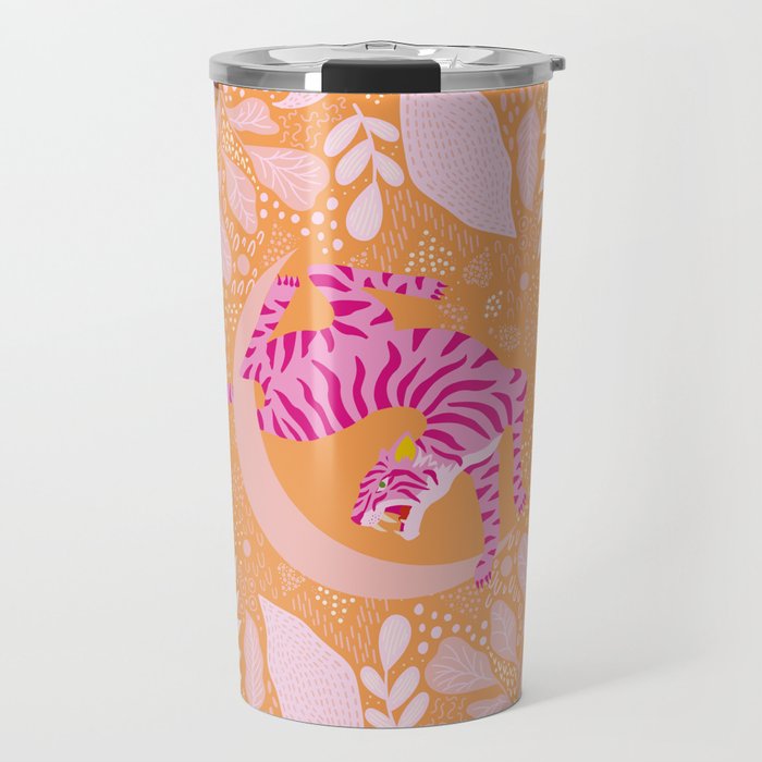 Tiger Moon in Tangerine Travel Mug Gallery Image 1