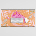 Tiger Moon in Tangerine Desk Mat Gallery Image 1