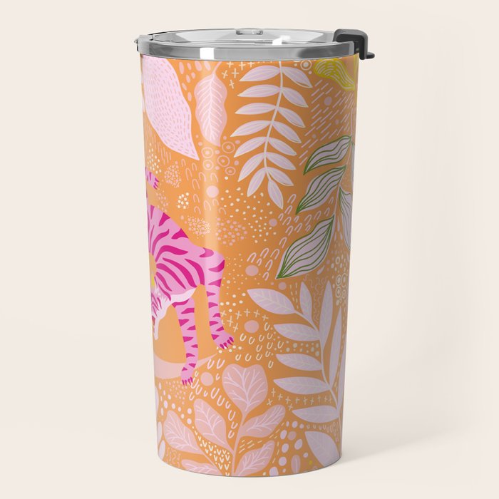 Tiger Moon in Tangerine Travel Mug Gallery Image 2
