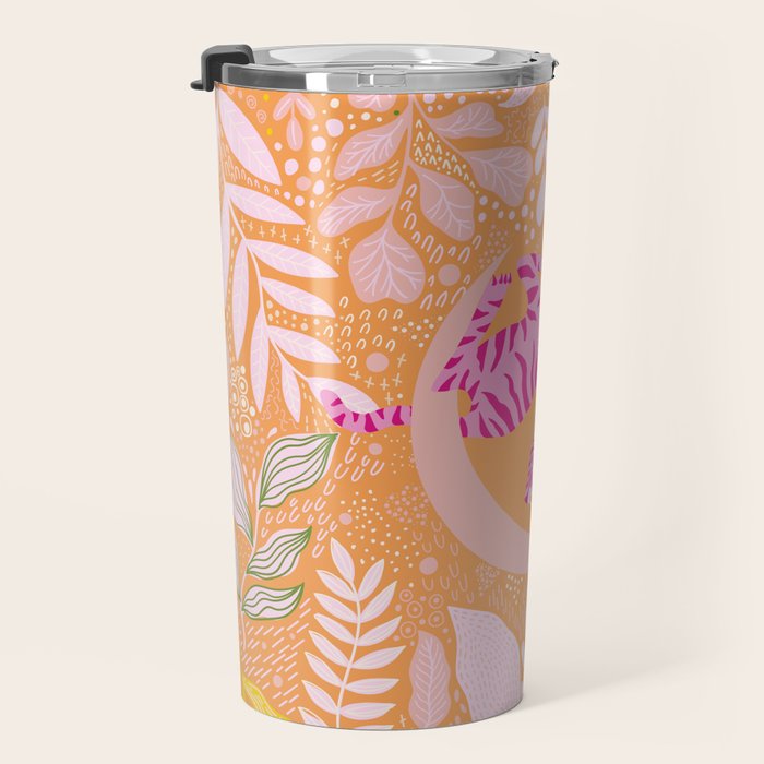 Tiger Moon in Tangerine Travel Mug Gallery Image 3