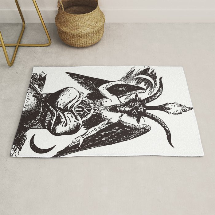 Black and Pink Baphomet Rug Gallery Image 1