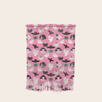 Pink Ghosts, Mushrooms, Bats, and Flowers Pattern Wall Hanging Gallery Image 1