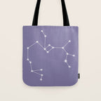 Sagittarius Zodiac Star Constellation Line Art Lavender Purple Tote Bag Gallery Image 1
