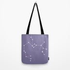 Sagittarius Zodiac Star Constellation Line Art Lavender Purple Tote Bag Gallery Image 2